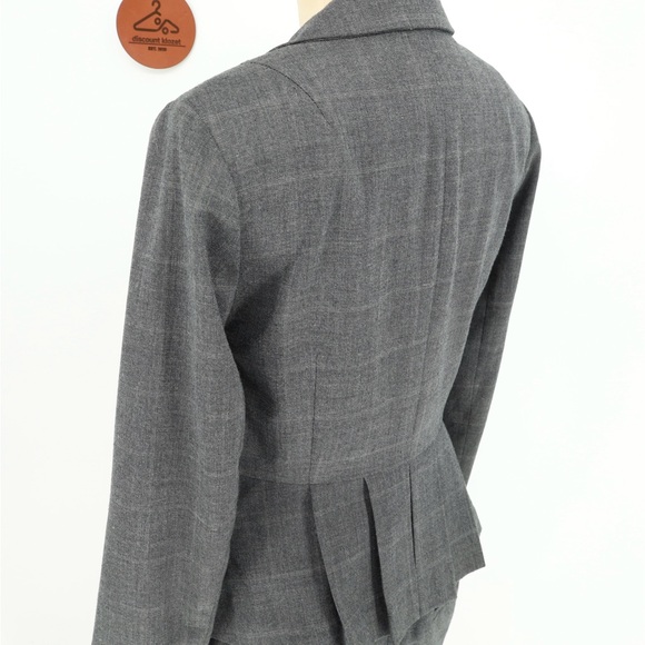 Banana Republic Factory Gray Blazer Size 4 Pleated Back Office Corpcore Career - Picture 4 of 7